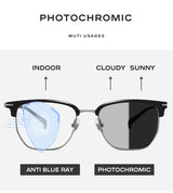 CAPONI Original Designer Men Glasses Frames Pure Titanium  Business Eyewear Anti Blue Light Multifunctional Frame Glasses J23615