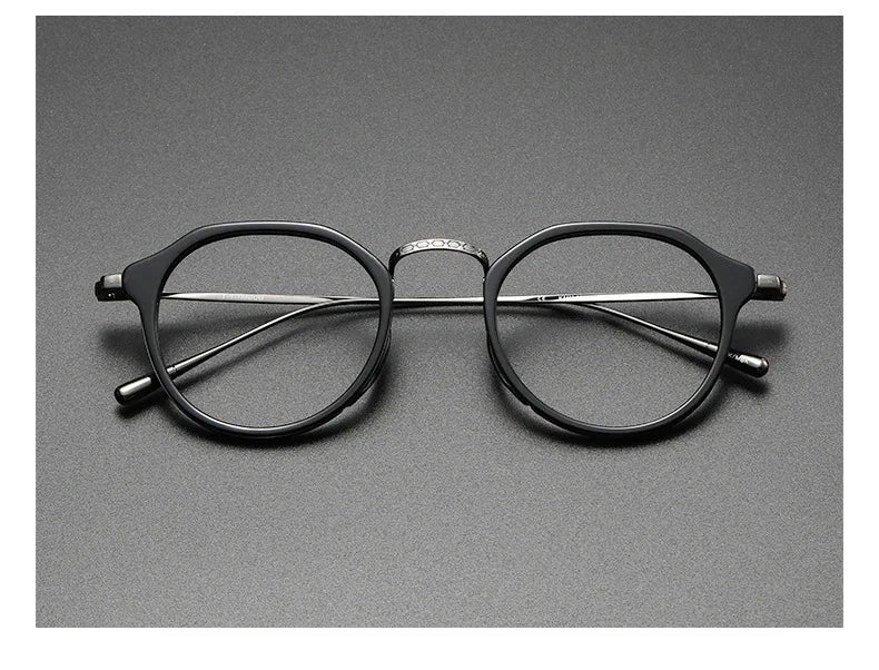 2025 New INS Men's Ultra Light Pure Titanium Glasses Frame Fashion Trend Women's Anti Blue Light Glasses Polygonal Prescription