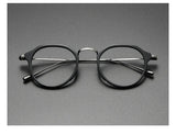 2025 New INS Men's Ultra Light Pure Titanium Glasses Frame Fashion Trend Women's Anti Blue Light Glasses Polygonal Prescription