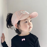 Fashion High Ponytail Kids Boy Girl Sun Hats Quick Drying Baseball Caps Adjustable Travel Caps Children Peaked Hats With Hole