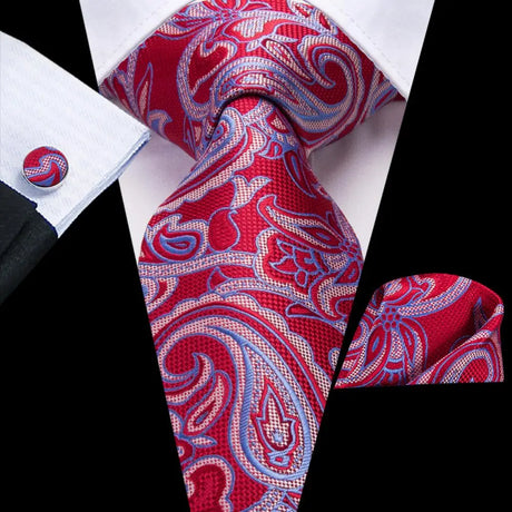 Hi-Tie Men Fashion Paisley Sage Green Necktie Handkerchief Cufflinks for Tuxedo Accessory Classic Silk Luxury Tie for Man Gift