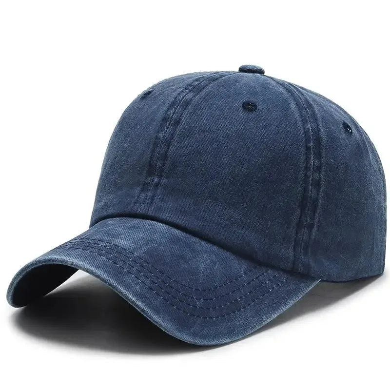 Hat Men's Washed Coated Baseball Cap Color Tile Korean Version Simple Dome Cap Solid Color Sports Sun Hat