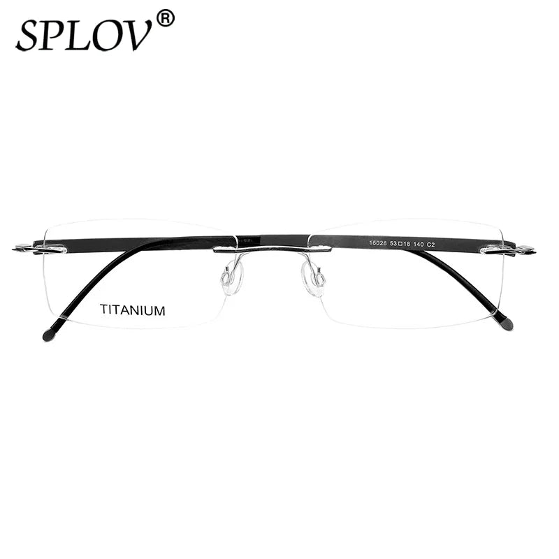 Ultra Light Pure Titanium Glasses Frame Men Brand Designer Prescription Women Fashion Rimless Square Optical Eyewears Ins