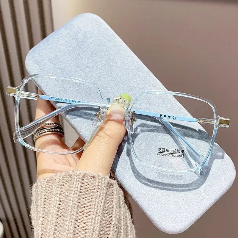 Anti Blue Light Blocking Glasses Oversized Square Reading Glasses for Women Men TR Frame High-definition Presbyopia Eyewear
