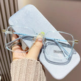Anti Blue Light Blocking Glasses Oversized Square Reading Glasses for Women Men TR Frame High-definition Presbyopia Eyewear