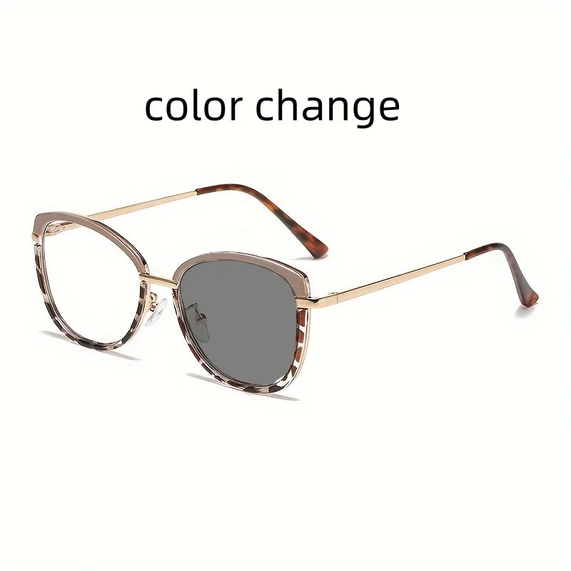 1 pair of new color-changing anti-blue light glasses, fashionable and personalized women's glasses, effectively block blue light