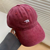 Fashionable Retro Polar Bear Embroidered Baseball Cap For Women Japanese Style Versatile Big Head Circumference Duckbill cap