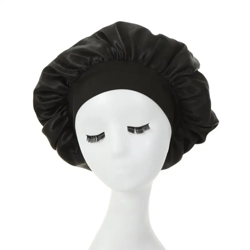 1PC Satin Sleeping Hat Night Sleep Hair Care Bonnet Nightcap Extra Satin Silky Shower Caps Sleep Cap with Premium Elastic Band