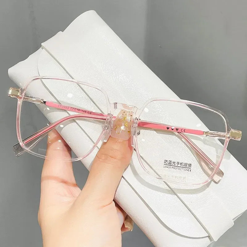 Anti Blue Light Blocking Glasses Oversized Square Reading Glasses for Women Men TR Frame High-definition Presbyopia Eyewear