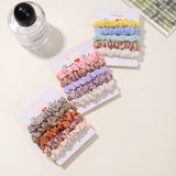 5Pcs/Set Simple Solid Color Elastics Hair Ties for Women Thick Hair Soft No Hurt Hair Ponytail Holder Hair Rope Hair Accessories