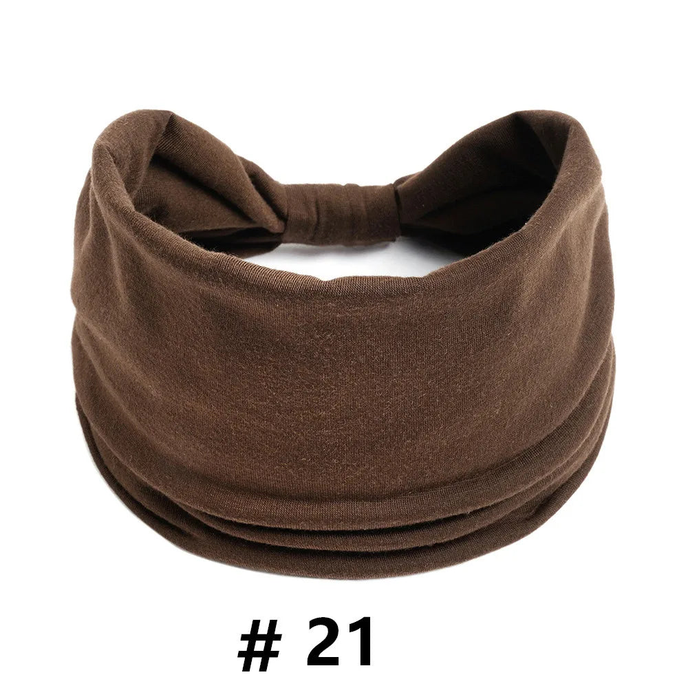 Headbands for Women Cotton Wide Headwrap Yoga Workout Hairbands Elastic Sport Head Bands Turban Bandana Bandage Hair Accessories