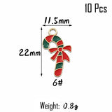 XIYAWANG 10Pcs Christmas Tree Decoration Christmas Candy Cane Lollipops Red and White Candy Pendants Home Decor New Year Navidad
