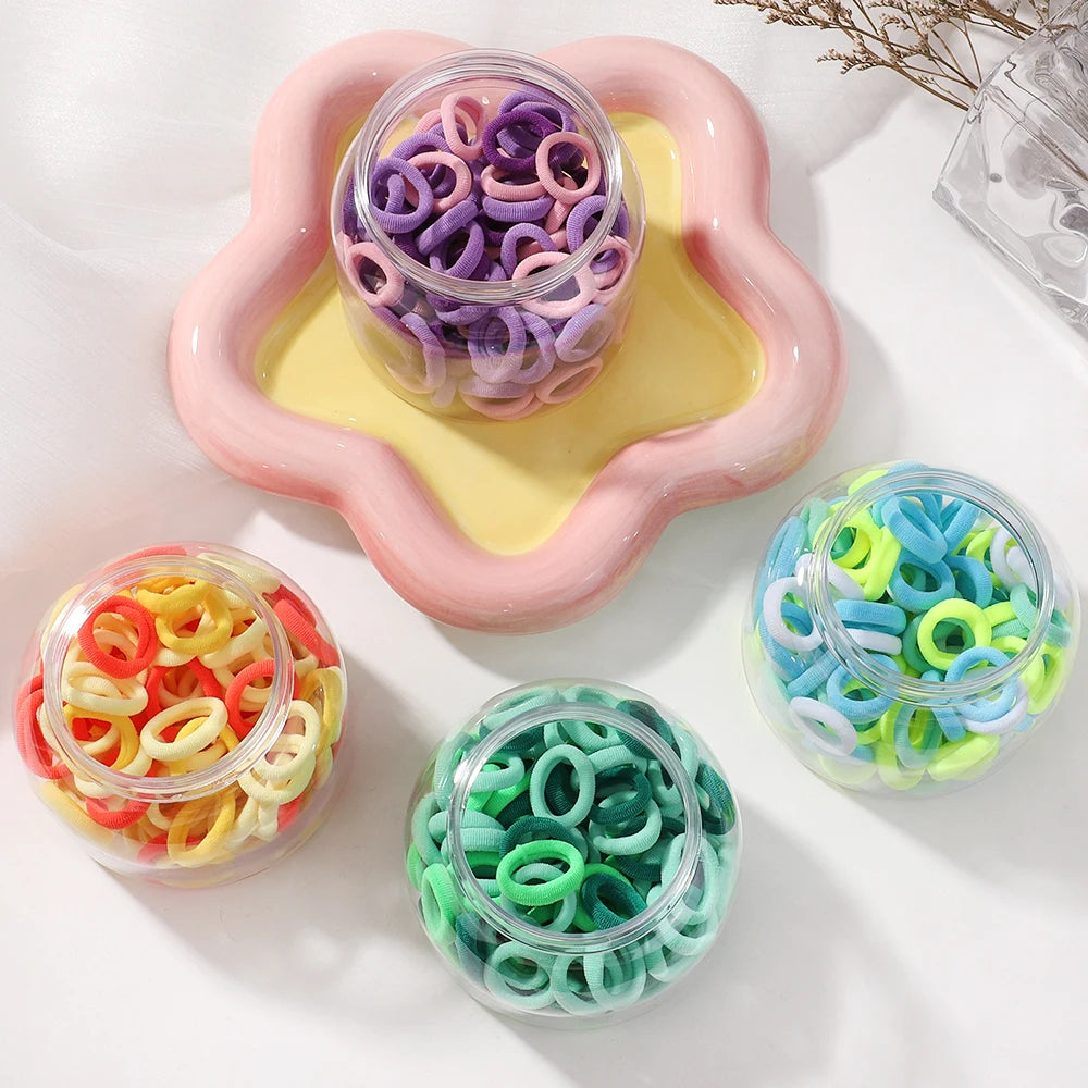 20pcs Kids Elastic Hair Bands Girls Plush Ball Rubber Band For Children Sweets Scrunchie Hair Ties Clip Baby Hair Accessories