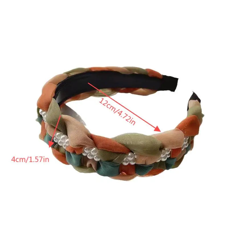 Girls Non-slip Headbands Braided Hair Bands Pearl Hair Bands Daily Hair Accessories Girls Hair Accessories