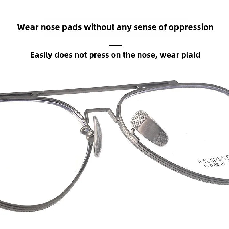Classic Desgin Pure TitaniumDouble Bridge Glasses Men Optical Frame Luxury Ultra Light Eyegalsses Frames Myopia Eyewear Frame