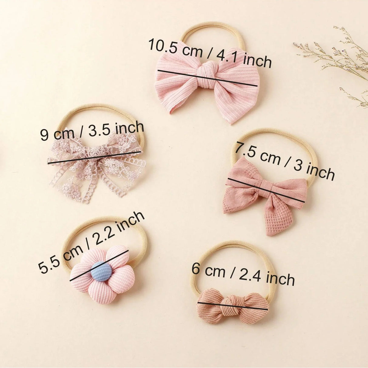 5 pcs different flower shaped baby headbands sweet and lovely floral hair accessory  children's high elasticity headband