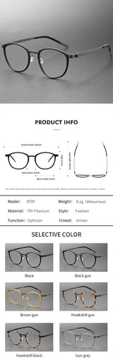 9737 new integrated screwless pure titanium glasses frame