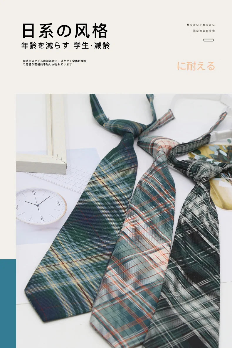 Ladies JK Ties Women Striped Neck Tie Girls Japanese Style for Jk Uniform Ties Cute Necktie Plaid Uniform School Accessories