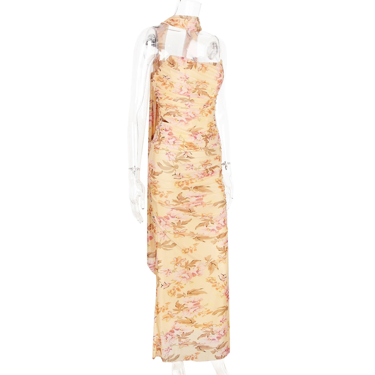 Suninheart Elegant 2 Pieces Dress Set with Scarf Women Fashion Matching Sets Sexy Cropped Top and Long Dress Set Casual Dress