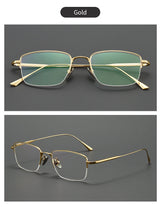Lzabella New Men's Half Frame Glasses Business Casual Pure Titanium Frame Fashionable And Trendy Prescription Glasses 1906