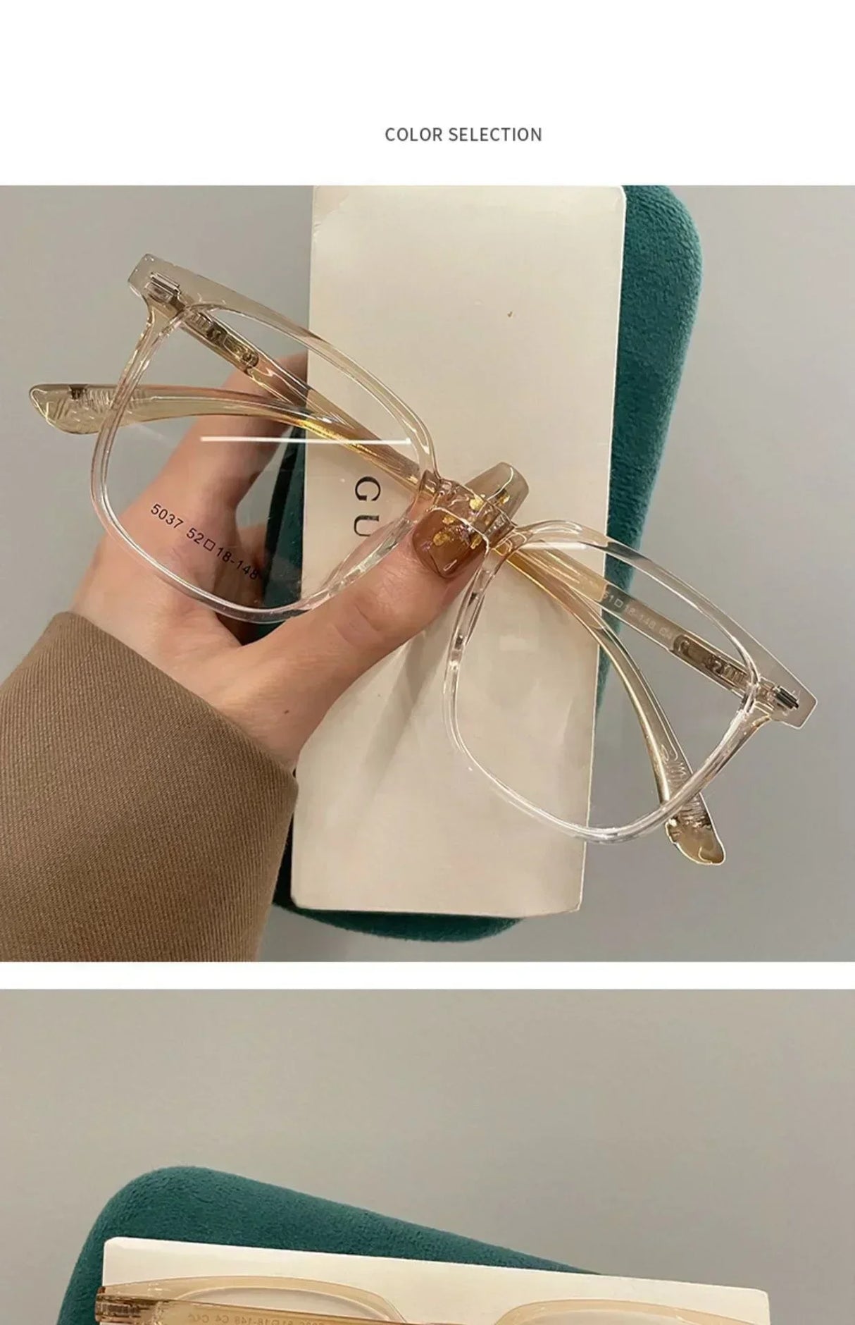 Blue Light Blocking Ladies Square Myopia Glasses New Trendy Finished Near Sight Eyeglasses Prescription Minus Eyewear Diopter