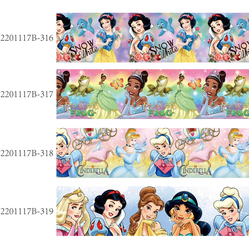 DIY 10yards Disney Princess Ribbons Grosgrain Printed for  Bows Craft Supplies Decoration Handmade Materials