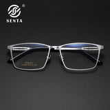 Pure Titanium Eyeglass frames Men Ultralight Square Men's Glasses Frames Business Decorative Eyewear Titanium Fake Eyepieces Men