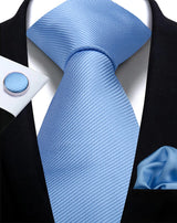 Corbata de marca de moda hecha a mano, sólida, con pañuelo y gemelos, para hombre, corbata, traje, camisa, accesorios de boda, regalos para hombre.