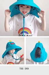 Kid Hat Summer Cap Sun Kindergarten Children UV Protection Baby Boys Girls Sun Caps Going Out Beach  Large Brim Fisherman  M9