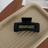 Acrylic Frosted Geometric Square Hollowed Hair Claws for Women Simple Versatile Premium Outdoors Sports Shark Clips Accessories