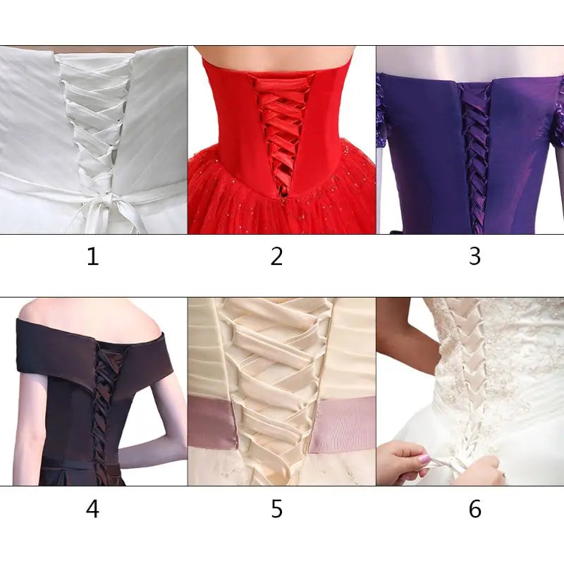 137Inch Wedding Dress Zipper Replacement Adjustable Corset Back Kit Lace-Up Satin Ribbon Ties For Bridal Banquet Evening Gown