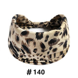 Leopard Print Headbands for Women Wide Boho Turban Head Wraps Cotton Knotted Elastic Hairbands Non Slip Workout Hair Accessories