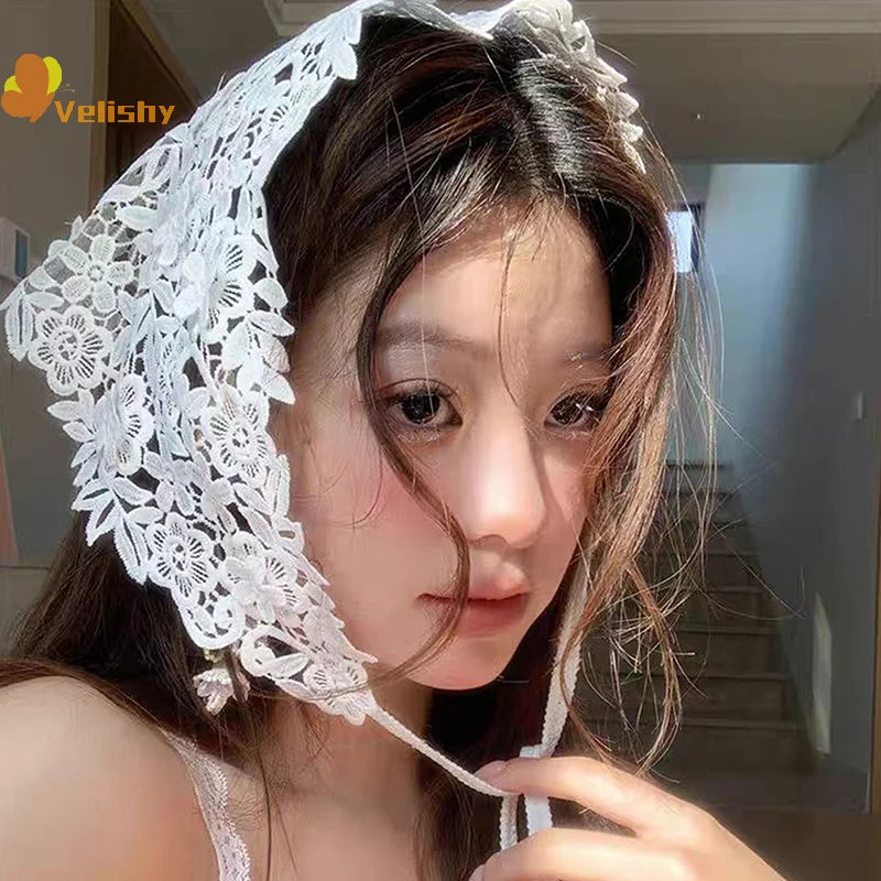 Flower Headscarf Headbands Knitting Hairband For Women Bandanas Headwear Fashion Girls Headband Hair Accessories