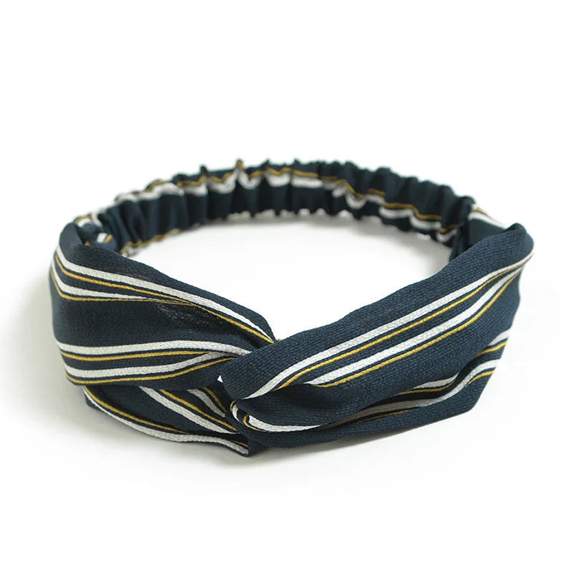 Fashion WomenFloral Headband Hair Accessories Leopard Cross Knotted Bow Chiffon Hair Band Girls Headdress Ladies Hoop Headwear