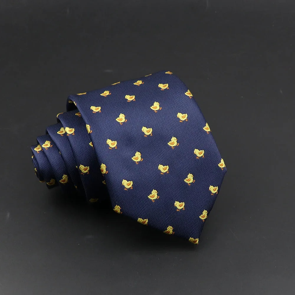 Cute Cartoon Pattern Animal Floral Printed Tie For Men Narrow Slim NeckTie Wedding Red Navy Party Ties Cravat Accessories Gifts