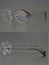 2024 Pure Titanium Round Rimless Glasses Frame Simple Fashion Men Women Small Faces Eyeglasses Light Weight Frameless Spectacles