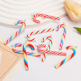 10Pcs  Simulation Polymer Clay Christmas Cane Rainbow Candy Charms Christmas Pendants for Earrings Keychains DIY Jewelry Making