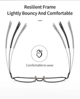 Trendy Men's Large size Titanium Frames Stylish, Double Bridge, Casual, Comfortable, Optical Prescription Eyewear for Men 07518
