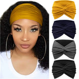 1pc/4pcs Wide Headbands for Women, Boho Bandeau Head Bands, Workout Head Wraps, Stretch No Slip Hair Wraps