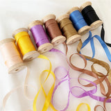 2MM 4MM 7MM 100% Pure Mulberry Silk Embroidery Ribbons Handcraft Supply Double Faced Thin Taffeta Trim