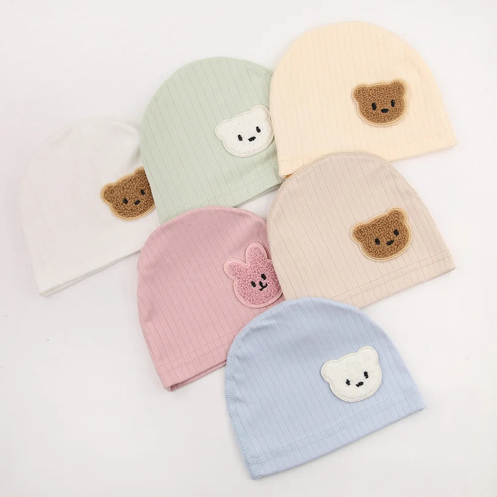 Newborn Baby Turban Hats Spring Autumn Models 0-6 Months Boys Girls 95% Cotton Fetal Hopstial Caps Infant Beanies Accessories