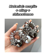 New Telephone Line Elastic Hair Rope Advanced Sense Pearl Hair Rope Hair Loop For Women High Elasticity Head Rope Hair Bands