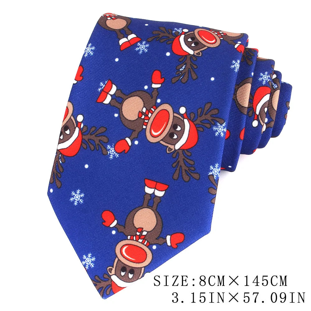 Men's Christmas Festival Theme Tie Suitable For Shirt Suit Neck Tie Accessories Festival Performance Neckties