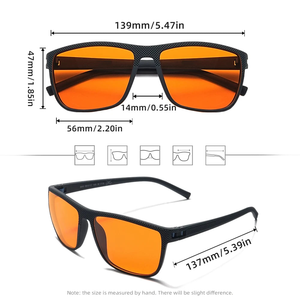 RBsunny Blue Light Blocking Glasses Men Computer Gaming Glasses Anti Eyestrain UV400 Clear Lens Eye Protection Rectangle Frame