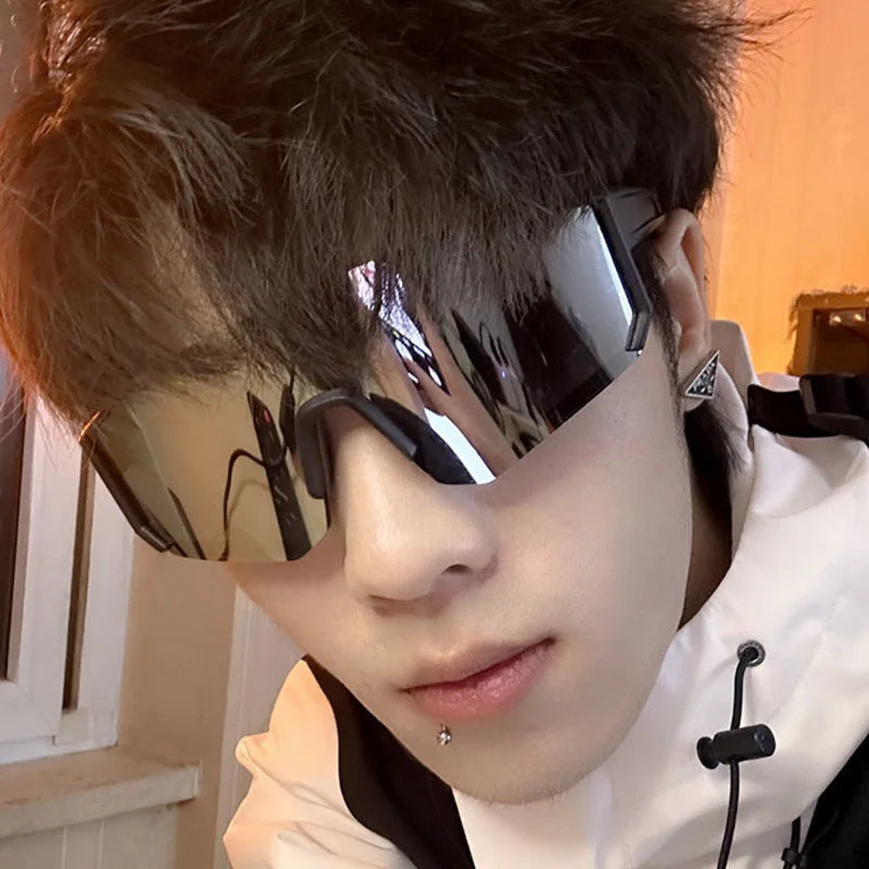 New Style Wrap-around Fashion Sports Glasses For Men And Women,Mirrored,Reflective Lenses,Outdoor Activities Like Cycling,Skiing