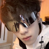 New Style Wrap-around Fashion Sports Glasses For Men And Women,Mirrored,Reflective Lenses,Outdoor Activities Like Cycling,Skiing