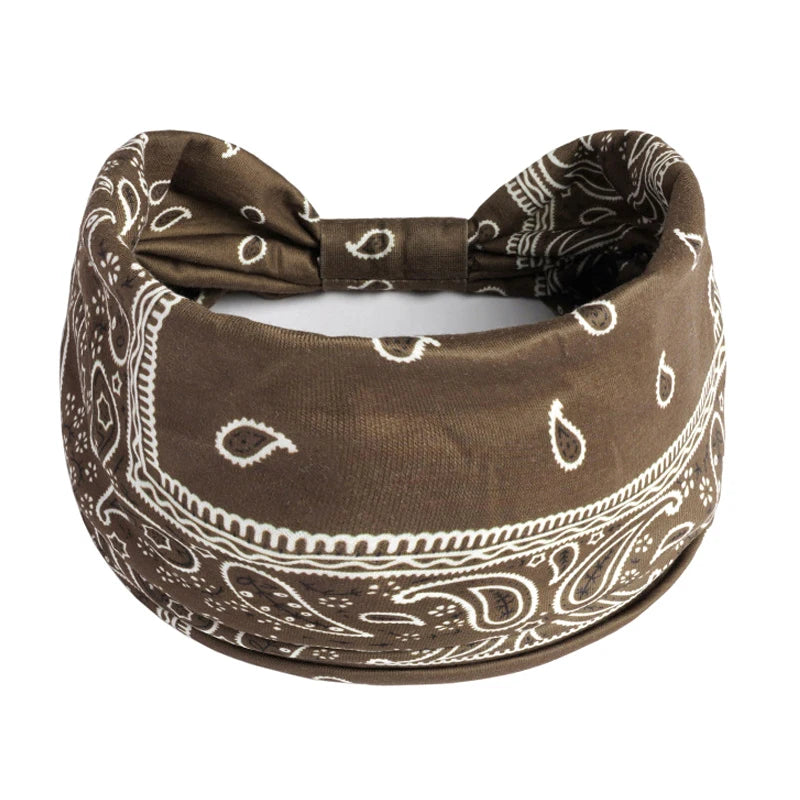 Wide Printed Bandanas Hairbands Boho Knot Turbans Yoga Elastic Head Wrap Women Headband Headwear Fashion Hair Band Accessories