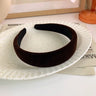 SWINATE Fashion Women Basic Black Velvet Hairband Double Size Headband Stretch Hair Hoop Simple Plain Style Easy For Wearing