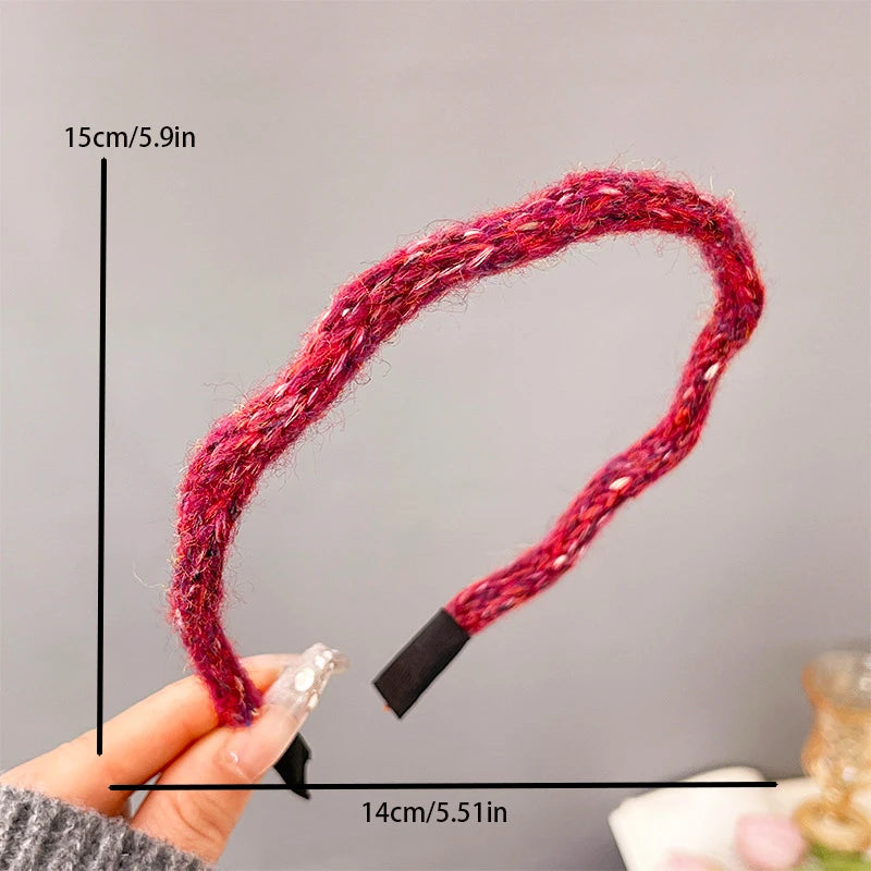 Colorful plush wavy thin Hairband for women elegant and versatile headbands fashionable girls hair accessories