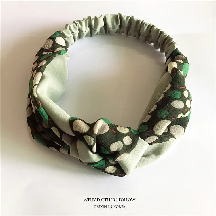Clearance Fresh Colorful Turban Headbands Women Spring Summer Chiffon Headband Head Wrap Wide Lattice Hairband Hair Accessories